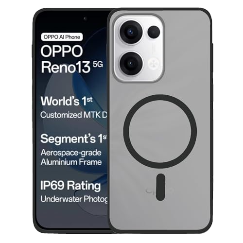 Image of amazon basics Luxury Paper Thin Case Cover for Oppo Reno 13 | Matte Finish | Compatible with magsafe | (Black, Oppo Reno 13)
