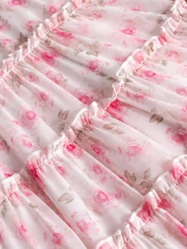 Image of Buy & Try Girls Printed Georgette Frock, Sleeveless Summer Dress, Lightweight Knee Length Baby Girl Dress, Casual Outfit, Soft Comfortable Fabric, Stylish Kids Wear