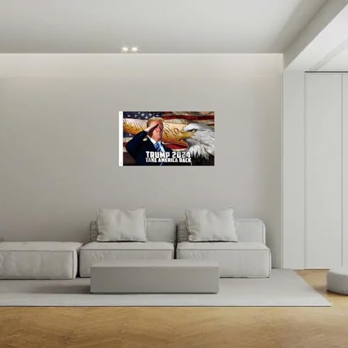 Donald Trump Flag 2024 U.S Eagle We The People Take American Back,Trump Salute Flags 3×5 Ft Outdoor Indoor - Thumbnail 6