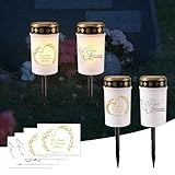 Silkwish 2er-Set Solar Grablicht mit Erdspieß & 4x Aufklebern - IP65 Wetterfest...
