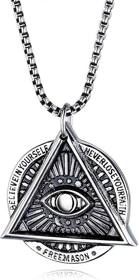 Fashion Jewellery Dark Devil Eye Men Pendant Chain Punk Talisman Sign Medallion Stainless Steel Pendant Set, Unisex Faith Pendant Gift | Promise Friendship Gift For Valentines Day-image-13