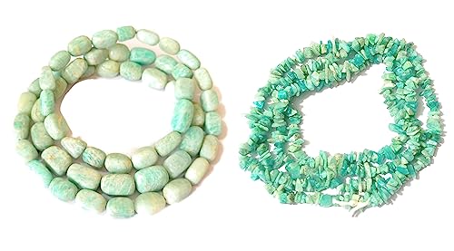 Cadeau Amazonite lot de deux colliers d'anniversaire et fêtes pour femme
