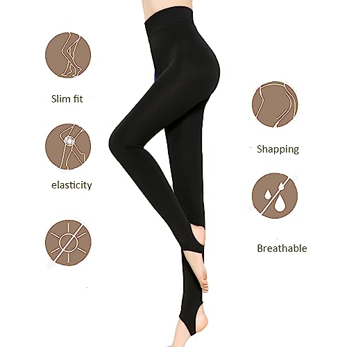 Image of Blostirno Women's Fleece Lined Tights Thermal Pantyhose Leggings Opaque Winter Warm Thick Stockings Tights