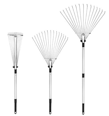 AMAZON - Buyplus Adjustable Garden Leaf Rake – 24 to 63 Inch Telescopic Metal Rake, Expandable Folding Leaves Rake for Lawn Yard, Flowers Beds and Roof