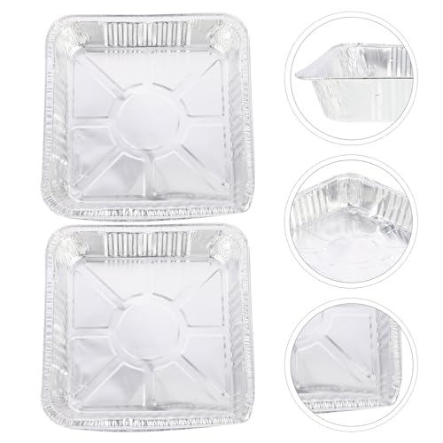 Bandejas de aluminio cuadradas para hornear pastel moldes desechables de barbacoa 1440 ml 8