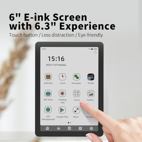 Image of Bigme B6 Color eReader, Colour Eink eBook Readers 6 Inch Android E-Readers Digital ePaper Tablet with Android 14, 4G+64GB, Adjustable Front Light Android E-Ink eReader Device with Audiobook Black