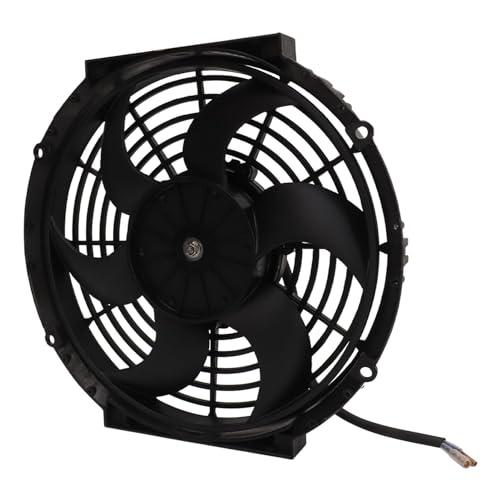 Hamwesh Ventilador de Radiador Eléctrico de 10 Pulgadas, Ventilador de Enfriamiento de 12V Universal Delgado con Kit de Montaje para Motores, Vehículos y Sistemas Automotrices
