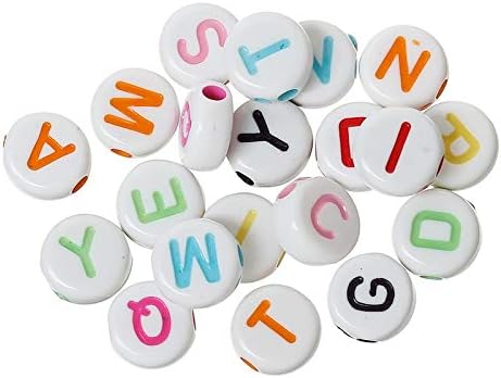 1000pcs A-Z Letter Beads Round Acrylic Alphabet Letter Beads for Jewelry Making Bracelets Necklaces Key Chains and Kids Jewelry
