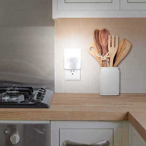 Image of GE LED Motion Sensor Night Light, Plug-in, 40 Lumens, Warm White, UL-Certified, Energy Efficient, Ideal Nightlight for Bedroom, Bathroom, Kitchen, Hallway, 12201, White, 2 Pack