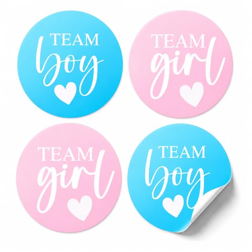 Pink or Blue Gender Reveal Party Stickers 100 Count Team Boy or Team Girl Voting Stickers Boy or Girl Gender Reveal Game 50 Blue and 50 Pink