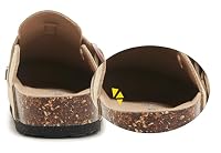 Meik Mangni Wildleder Clogs für Damen Herren Komfort Kartoffel Schuhe mit Arch Support Frauen aus Leder rutschfest Pantoletten mit Weiches Kork Fußbett,Beige,Gr.37 EU – Ansicht 6