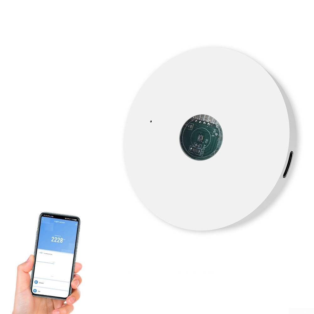 Jayruit Intelligenter Lichtsensor für Heimautomatisierung, WiFi/ZigBee-kompatibler Leuchtdichtemelder, energieeffiziente Lichtsteuerung (ForZigbee)
