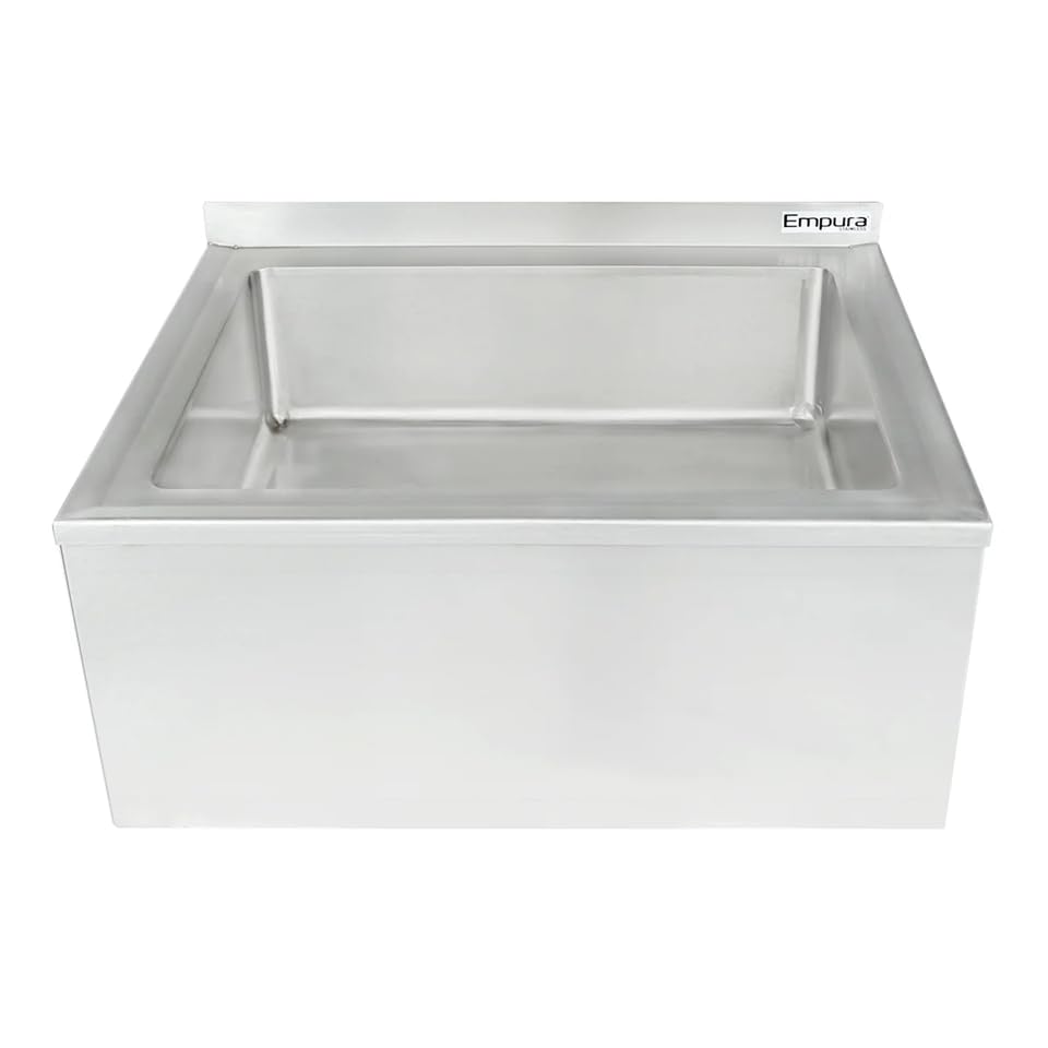 Empura 20" x 24" Stainless Steel One Compartment Mop Sink | Heavy-Duty Commercial Kitchen Bar Basin with 20" x 16" Bowl for Restaurant Laundry Utility Room | 20"W x 18.26"D x 10.24"H, 18 Gauge, NSF