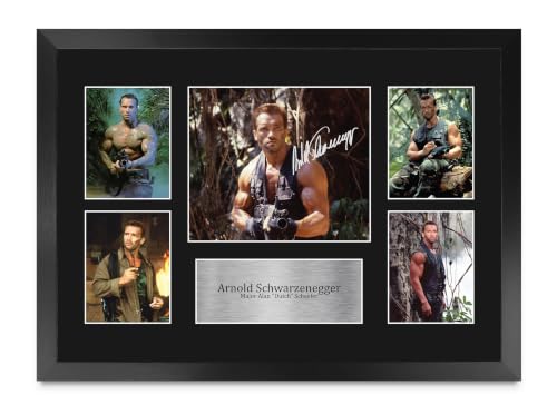 Recuerdos de Arnold Schwarzenegger Predator póster A3 con firma