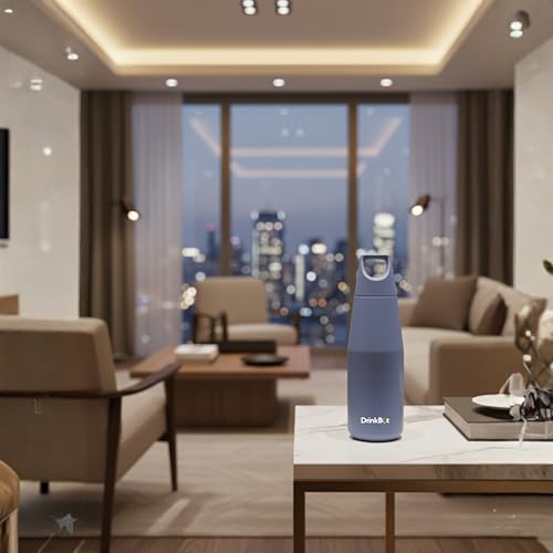 Image of DrinkBot Myst - Double Wall Stainless Steel Water Bottle | Vacuum Insulated | Hot & Cold | Leakproof & Durable | (Blue, 580 ml)
