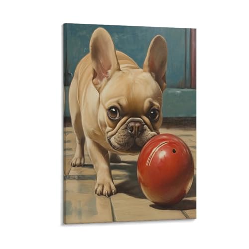 Bulldog français décoration murale toile petite taille chambre