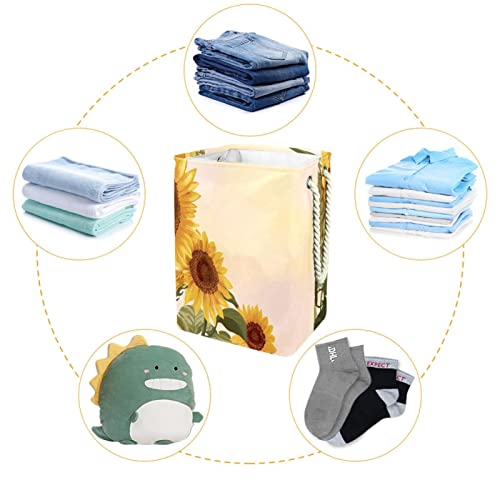 Panier à linge tournesol en fleurs grand volume lavable - 5