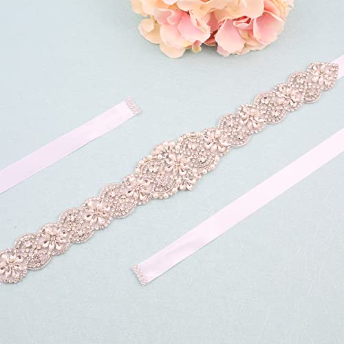 Pearl Wedding Belt Rhinestone Bridal Belts Handmade Crystal Sash for Bride Dress4