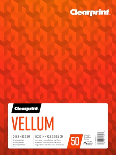 Vellum Clearprint premium de 90 g/m² con hojas translúcidas de gran resistencia 9x12