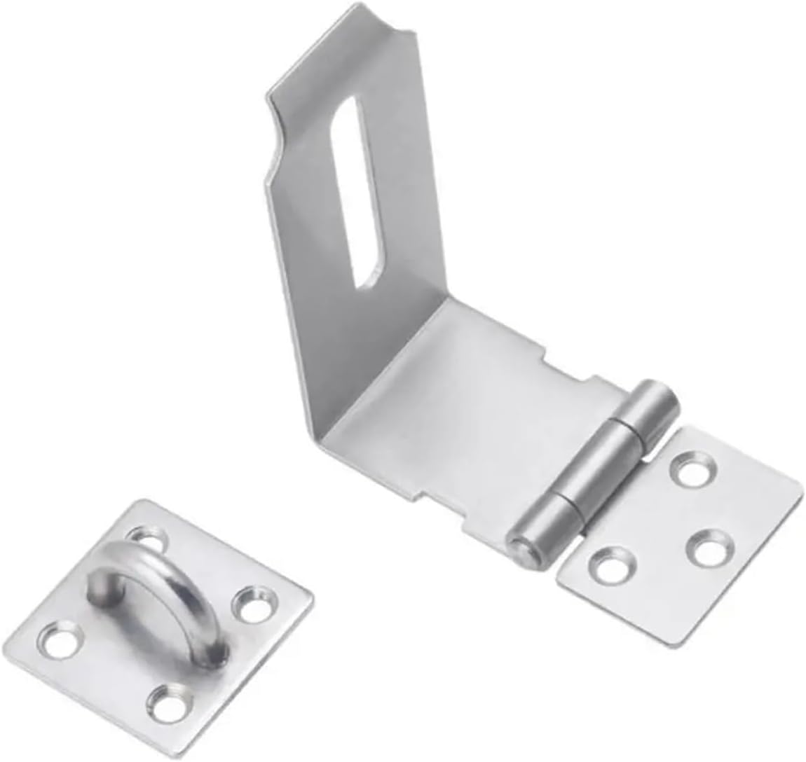 Hasp Lock 2Pcs 90° Padlock Hasp Safety Sturdy Lock Plate Buckle Stainless Steel Anti-Theft Clasp Drawer for Doors, Cabinets