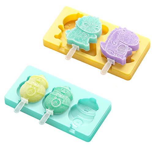 2 piezas Molde Helado Silicona, Molde Helado Silicona, DIY Molde de Helado, Moldes Paletas Chocolate, Moldes Palos Magnum, Molde Helados Magnum para Niños Adultos Postre Chocolate Bricolaje