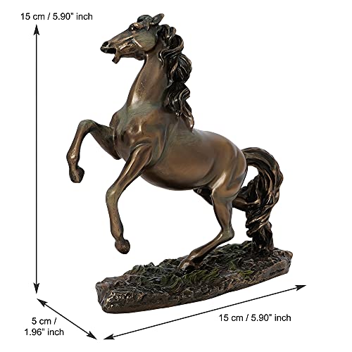 Image of eCraftIndia Running Horse Cold Cast Bronze Resin Decorative Figurine, Brown, One Size (UBKC273)
