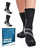 Doctor's Select Plantar Fasciitis Socks - 2 Pairs | Compression Crew Socks Men | Plantar Fasciitis Compression | Arch Support | Black