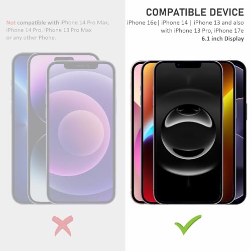 Image of SupCares Privacy Tempered Glass for iPhone 13, 13 Pro, 14, iPhone 16e and iPhone 17e (6.1 Inch) With Installation Kit | Military-Grade Gorilla Screen Protector | Edge to Edge Coverage | Black
