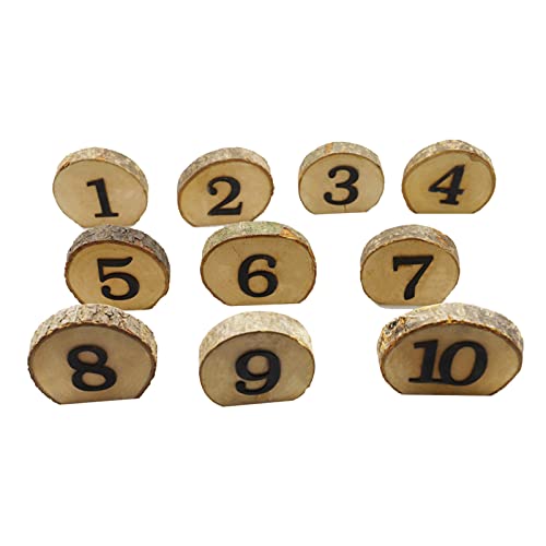 Numéro de table en bois 1-10 HUIOP pour décoration de mariage rustique - 2