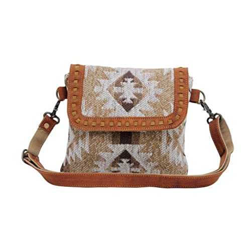 Image of Myra Bag Aztec Purse for Women - Canvas Bag with Real Leather Detailing, Boho Handbags for Women, Cute Western Purse
