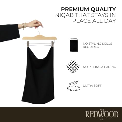 Half Elastic Niqab | 12 x 15 inches | Chiffon | Breathable & Lightweight | Full Face Cover | Modest Wear4