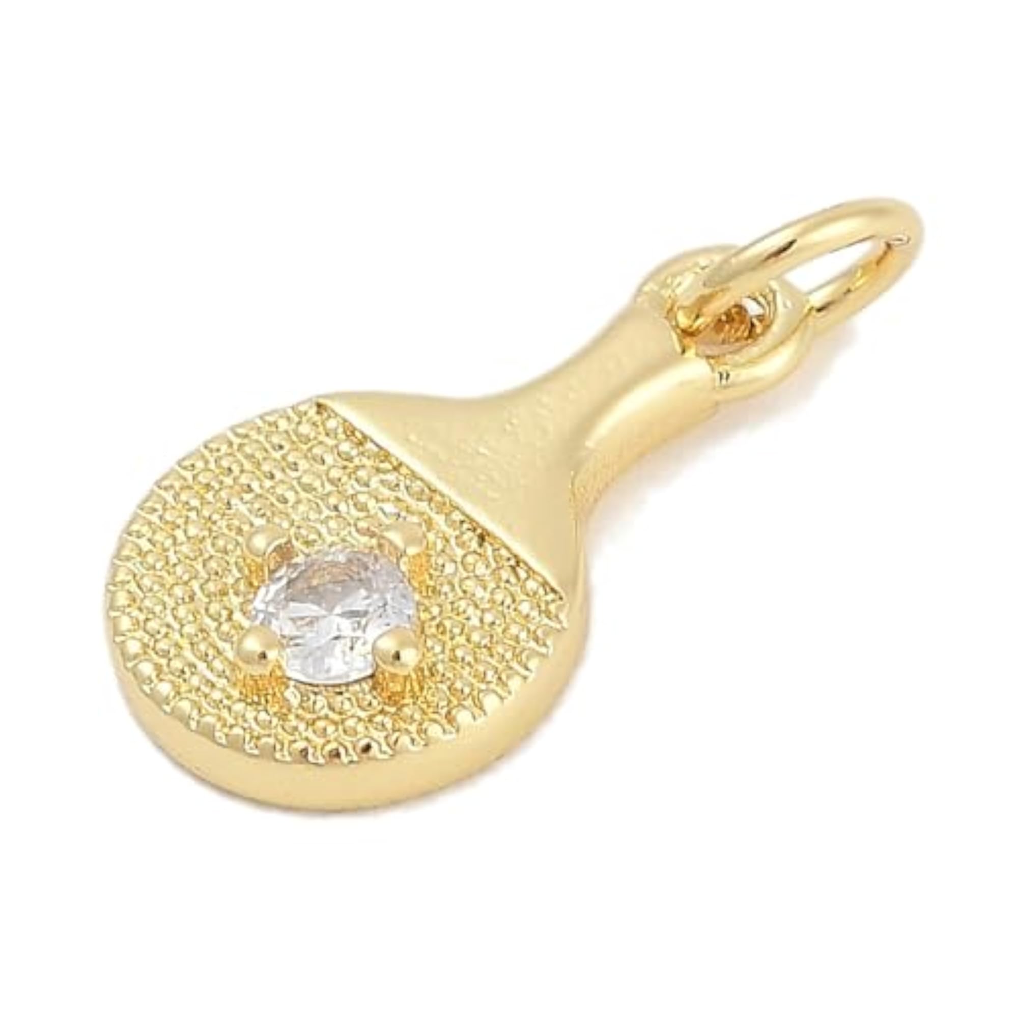 18K Gold Plated Tiny Table Tennis Paddle Pendant Necklace
