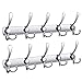 Oyeye Wall Mounted Coat Hooks, Self Adhesive Coat Hangers Rack for Bathroom Kitchen Office Entryway, Drill Free with Glue and Sticker or Drill with Screws