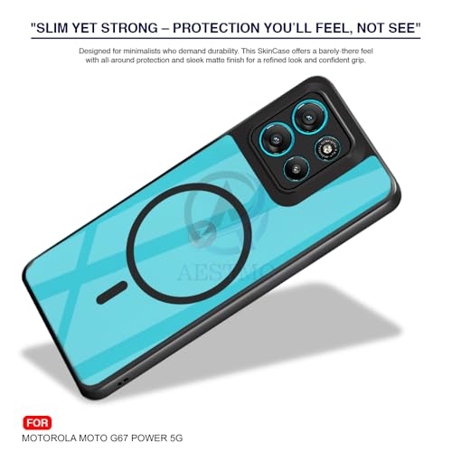 Image of AESTMO Motorola Moto G67 Power / G57 Power 5G Back Cover | 360 Protection | Crystal Clear Hard Back Transparent | Compatible with MagSafe Accessories (PC+TPU, Black Bumper)