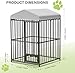 Large Outdoor Dog Kennel (4x4x6ft) - Heavy Duty Metal Dog Cage with Rotating Feeding Bowl, Waterproof Roof Cover & Lock, Weatherproof for All Dog Breeds - Perfect for Garden, Backyard, or Indoor Use