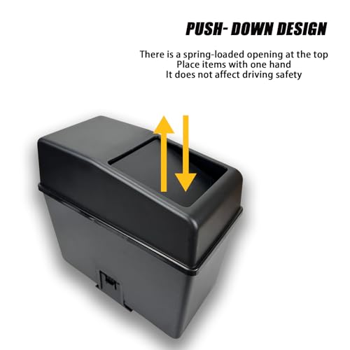 Image of Portable Car Trash Can with Lid - Multi-Functional Waterproof Debris Box for Cars, Home, and Office - 8.2 inch inch x 7.8 inch inch x 3.9 inch inch - Odorless and Convenient Waste Storage Solution, Black