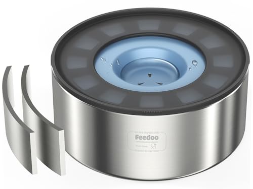 Image of 2L No Spill Water Bowl for Dogs, Double-Wall Stainless Steel with Splash-Proof Paws Lid and Floating Disk, Non-Slip Base, Easy to Clean Slow Water Feeder for Small Medium Dogs