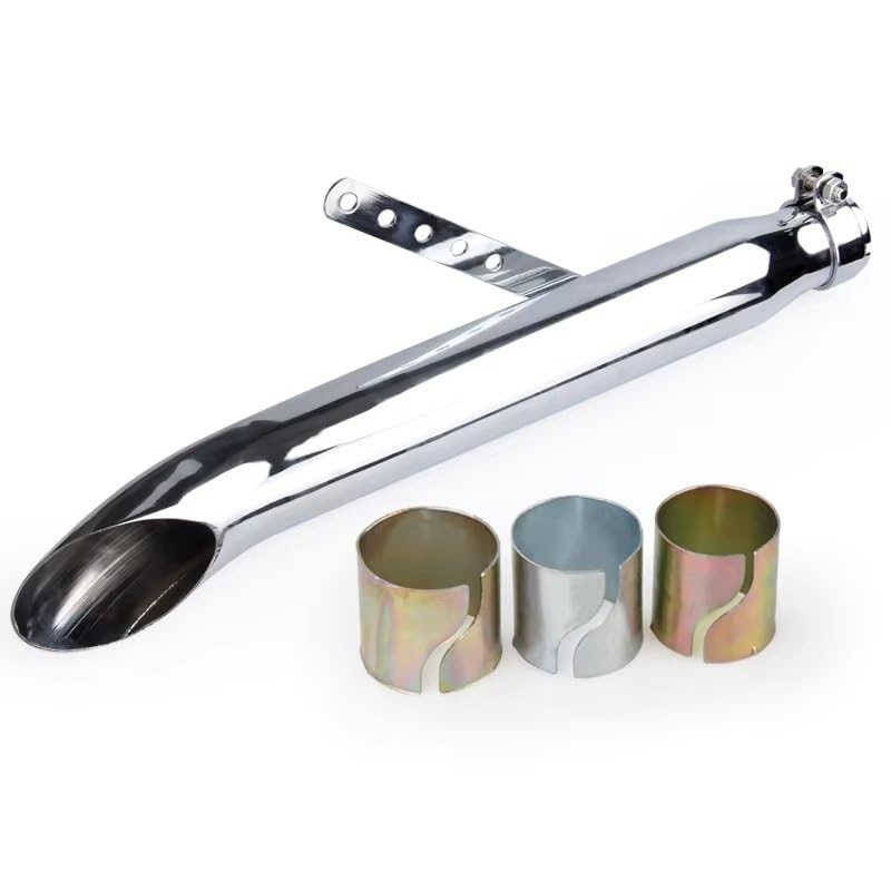 Silencieux d'échappement moto universel reduit le bruit tube arriere retro silver