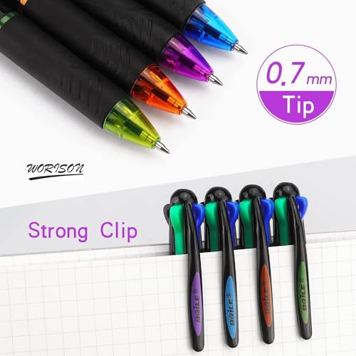 Image of worison Baile 2 Pc Multicolor Ballpoint Pens 4-In-1, 0.7Mm Colored Retractable Ballpoint