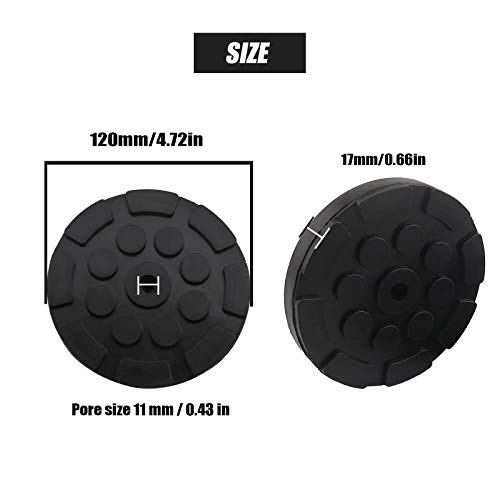 Image of 4Pcs Rubber Arm Pads 11mm Hole Dia Universal Black Jack Lift Rubber Round Pads 120x17mm for Auto Car Truck Hoist Jacking Lift Accessories