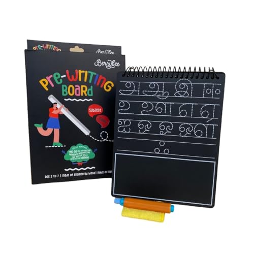 Image of Berrybee 8-in-1 Montessori Inspired Tamil Pre-Writing Board | Tracing Board for Akshar, Vowels, Consonants & Patterns | Reusable Handwriting Practice for Kids Age 2-6 | Educational & Durable (Tamil)