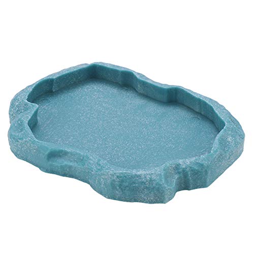 Feeder ABS Hars Duurzame Reptile Rock Voedsel en Waterschotel Feeder Bowl voor Schildpad Hagedis (M-sky blue) - Afbeelding 5