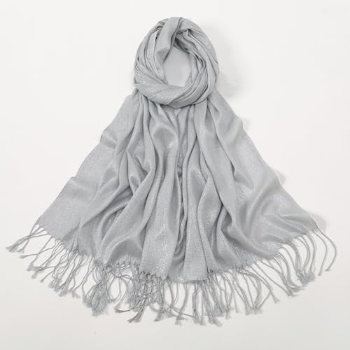LMVERNA Women's Sparkling Glitter Pashmina Scarf Shimmer Reversible Shawls and Wraps Scarf for Women3