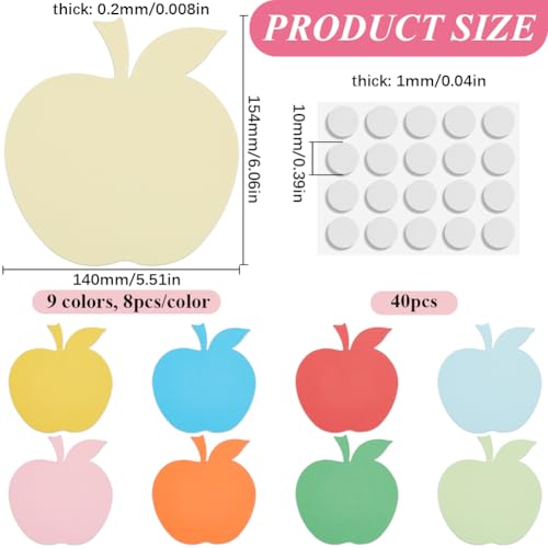SOFPLATE 8 conjuntos de 72 peças de recortes de papel de frutas de 15 cm recortes de papel sortidos