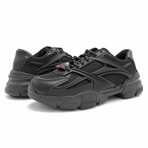Laforst Womens Nonslip Fashion Black KPU Breathable Upper Sneaker 7.5