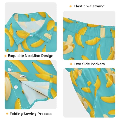 Image of 3T Toddler Boy Shorts Set Teal Hawaiian Button Down Shirts Summer Outfits for Little Boy