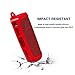 LTGEM Silicone Carrying Travel Case Compatible with JBL FLIP 5 Waterproof Portable Speaker with Extra Carabiner - Red
