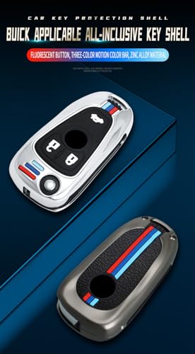 Coque de clé à rabat pour Buick Encore et Regal - Boîtier argenté 3 boutons - 6