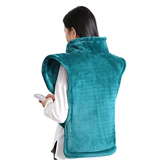 Almohadilla Térmica Eléctrica para la Espalda, Hombros y Cuello Calentado con Tecnología de Calentamiento Rápido con 5 Niveles de Temperatura – Apagado Automático