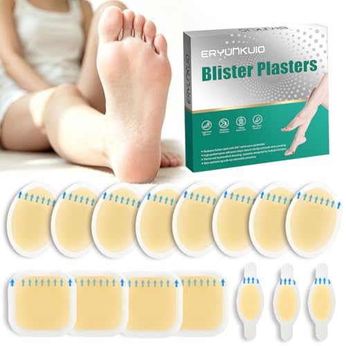 15Pcs Blister Plasters for Feet Hydrocolloid Plasters Blister Waterproof Cushion Pads Gel Blister Guard Pads Waterproof for Heel Toe Guard Skin for Feet Heel Practical Nursing Tool